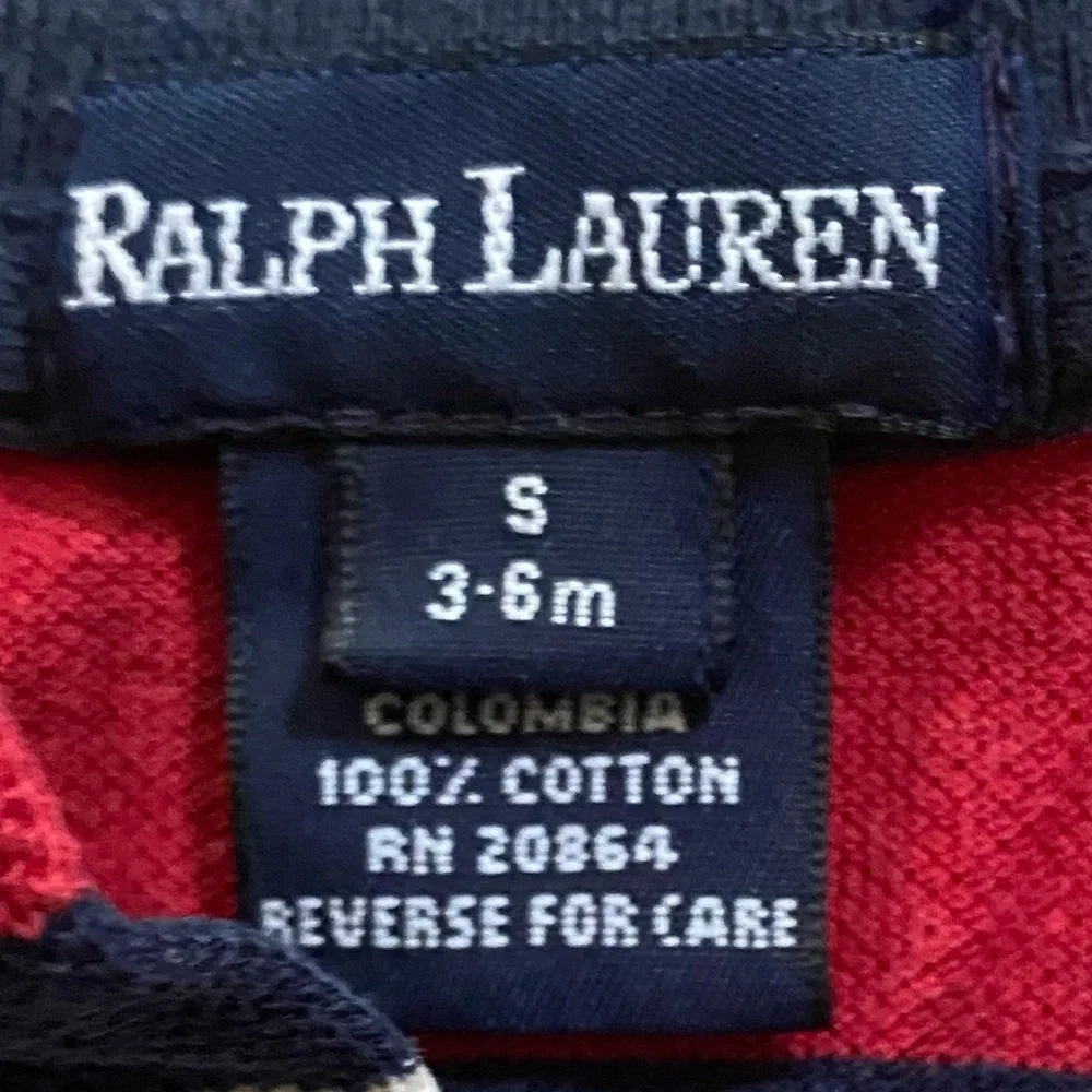 Vintage Polo Ralph Lauren Infant Sz‎ S (3-6m) Striped Cotton Mesh Polo Bodysuit